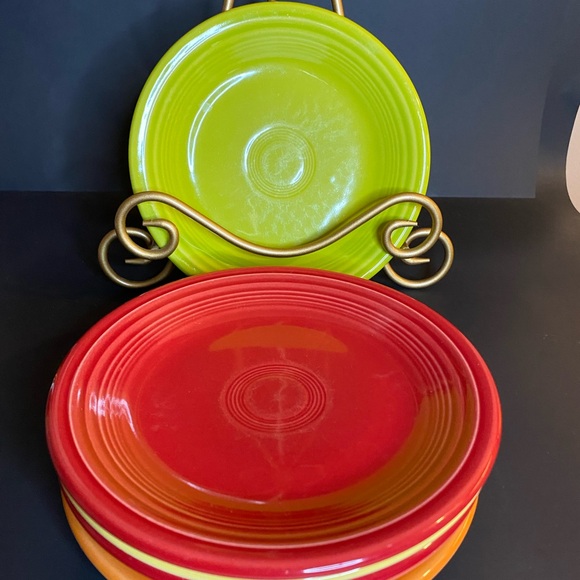 Set Of 6 FIESTA Homer Laughlin 7.25" Salad Plates USA Multicolored - Picture 4 of 4